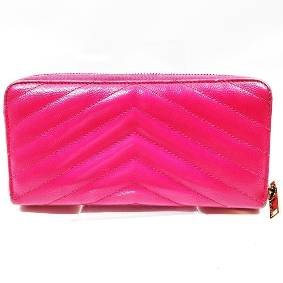 Saint Laurent Long Wallet Pink Leather - Picture 2 of 9
